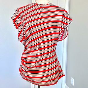 Zara Red Striped Top L